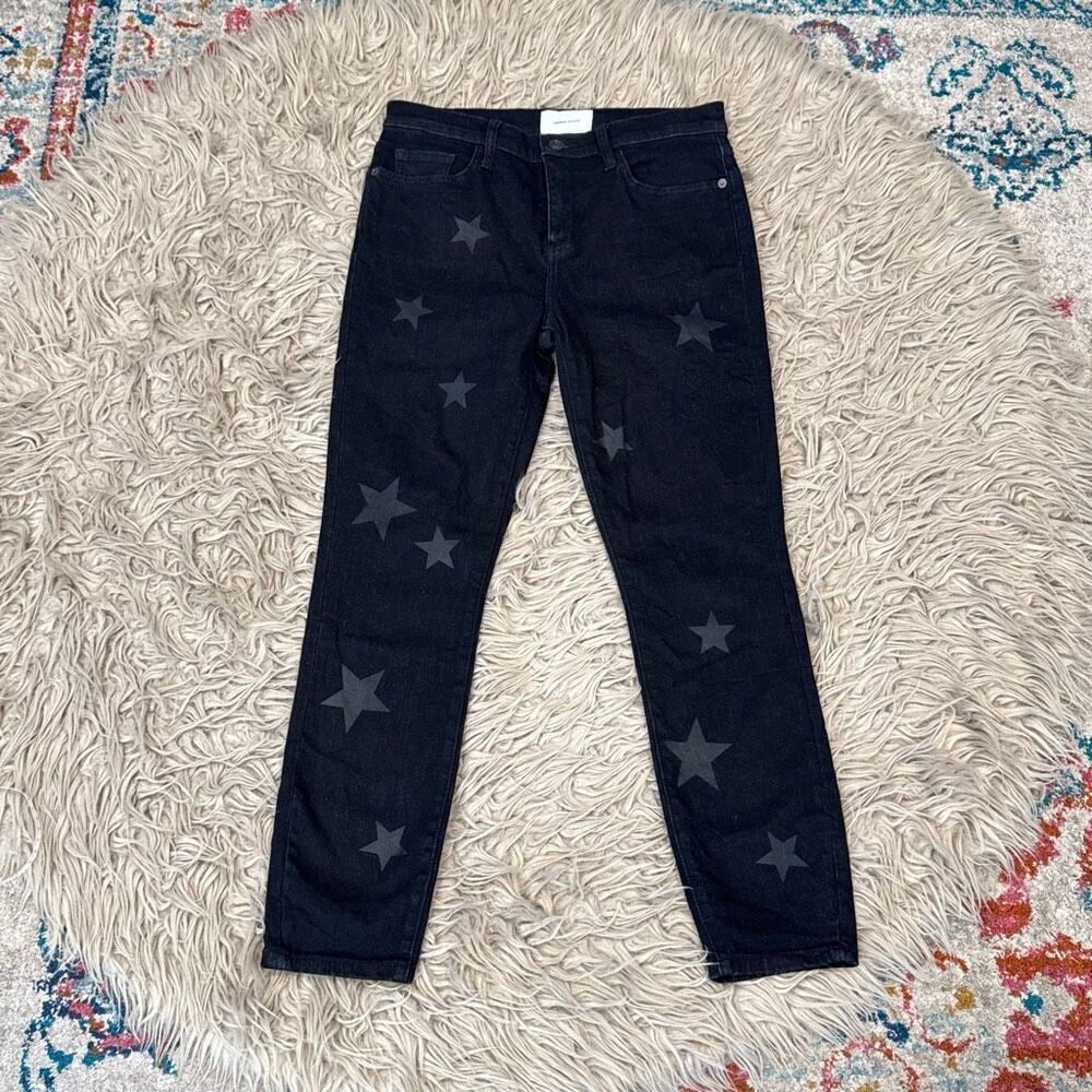 Current Elliott Star Print Black Jeans size 28